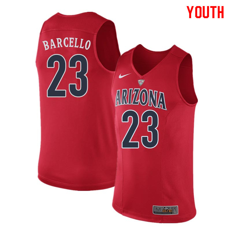 Youth Arizona Wildcats #23 Alex Barcello College Basketball Jerseys Sale-Red